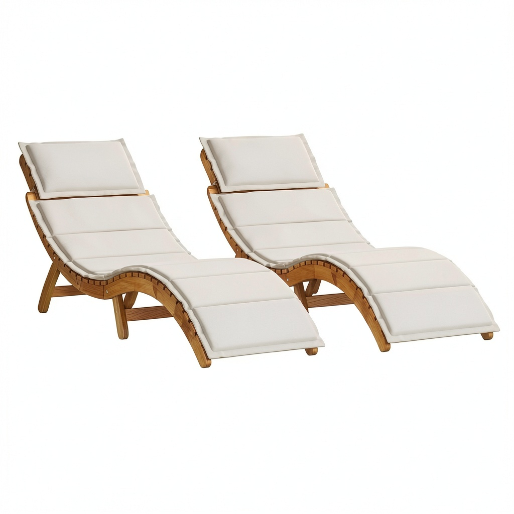 Salon de jardin, 2 pièces, coloris blanc et crème, pour la terrasse ou le jardin