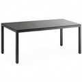 Table à manger, en aluminium et verre trempé, 8 places, 180 x 80 x 72 cm, coloris noir, pour la salle à manger