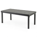 Table, extensible, en aluminium, coloris gris et graphite, pour les espaces de vie