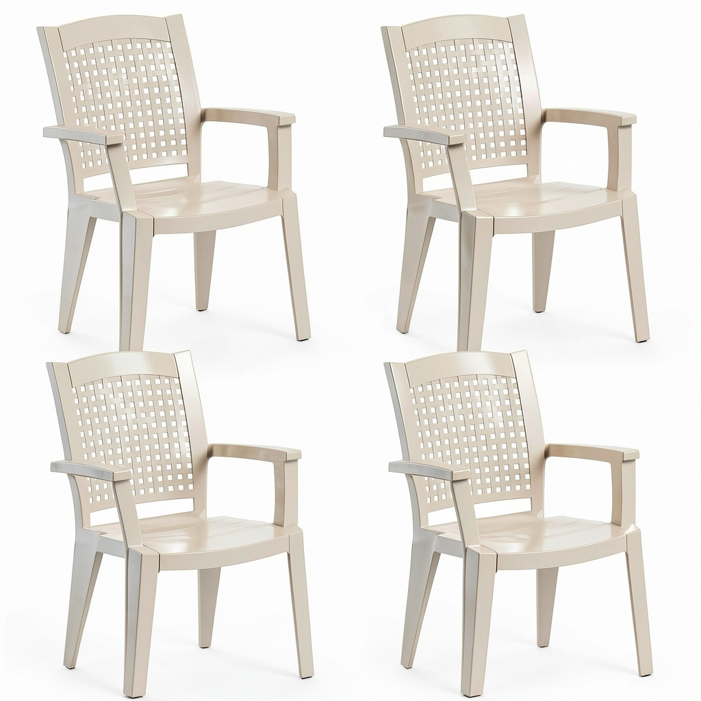 Chaise, en métal, coloris blanc, pour la salle à manger ou la cuisine