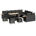 Salon de jardin, en résine tressée, modulable, coloris noir, pour la terrasse ou le jardin