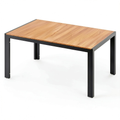 Table, 6 places, en aluminium, coloris noir, 140 x 90 x 75 cm, pour les espaces de vie