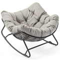 Fauteuil relax, en métal, coloris gris, pour le salon