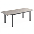 Table, 8 places, extensible, en acier et aluminium, coloris gris, pour les espaces de vie