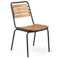 Chaise, en bois massif et acier, 61 x 47 x 81 cm, coloris naturel, pour la salle à manger ou la cuisine