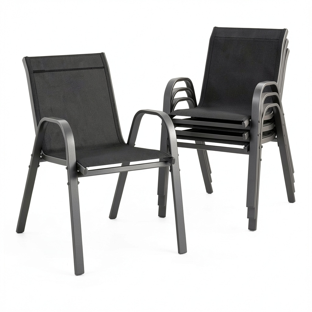 Fauteuil, en acier, coloris noir, pour le salon ou la chambre