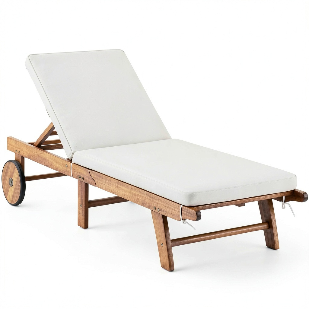 Chaise longue, réglable, pour la terrasse ou le jardin