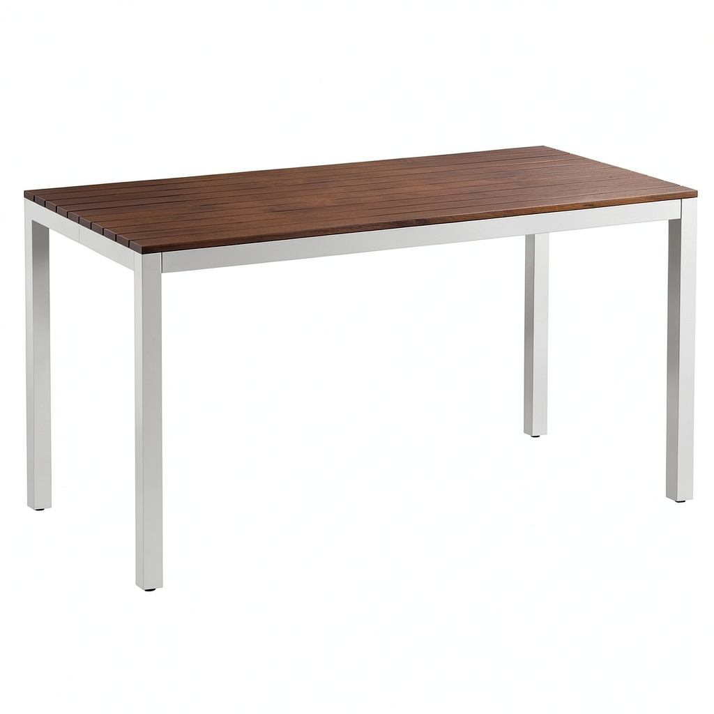 Table à manger, 6 places, en aluminium, coloris noir, 120 x 70 x 72 cm, pour la salle à manger