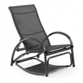 Chaise longue, en aluminium, coloris noir, pour la terrasse ou le jardin